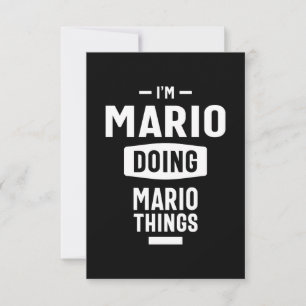 Mario Personalised Name Birthday Gift RSVP Card