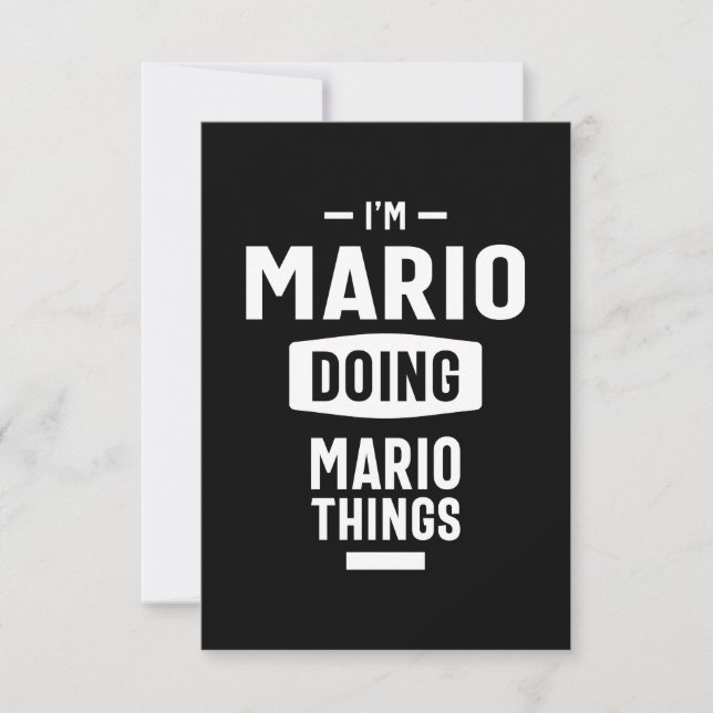 Mario Personalised Name Birthday Gift RSVP Card (Front)
