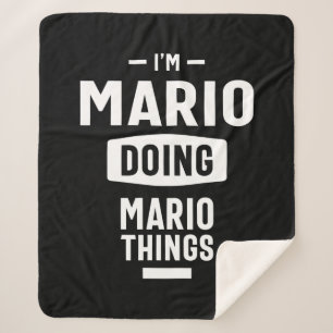 Mario Personalised Name Birthday Gift Sherpa Blanket