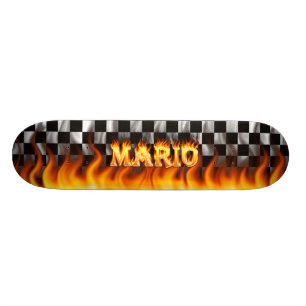 Mario skateboard fire and flames design.