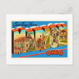 Marion Ohio OH Old Vintage Travel Souvenir Postcard