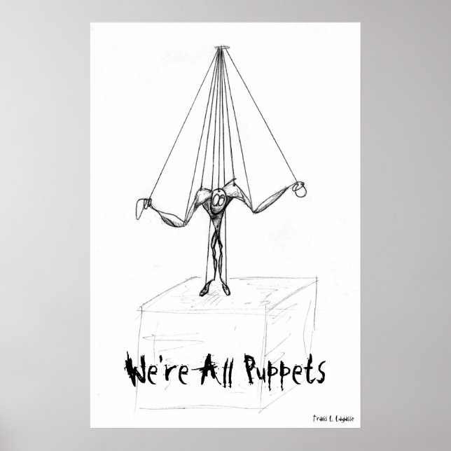 Marionette String Puppet Cartoon Character Poster (Front)