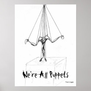 Marionette String Puppet Cartoon Character Poster