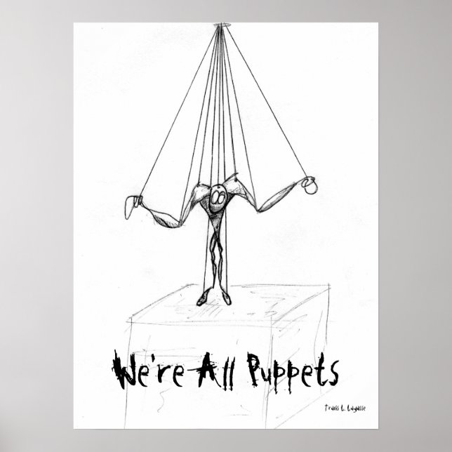 Marionette String Puppet Cartoon Character Poster (Front)