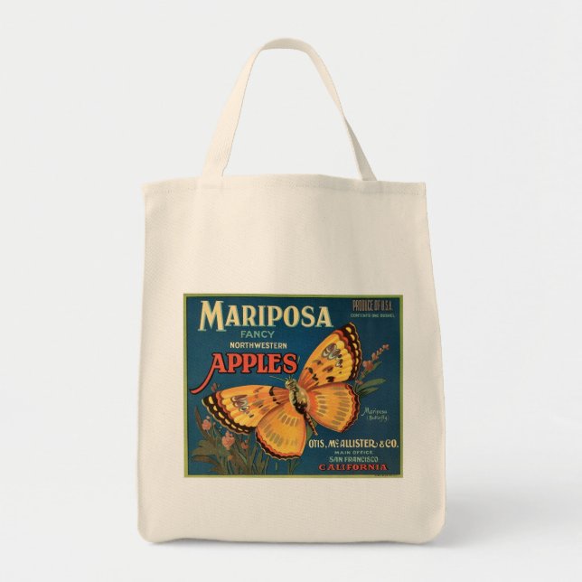Mariposa Apples Crate Label Tote Bag (Front)