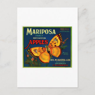 Mariposa apples postcard