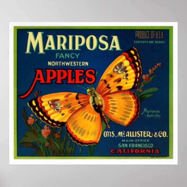 Mariposa apples poster (Front)