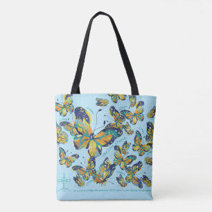 Mariposa-Butterfly Tote AQUA