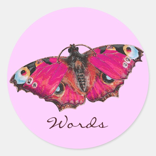 Mariposa ~ classic round sticker (Front)
