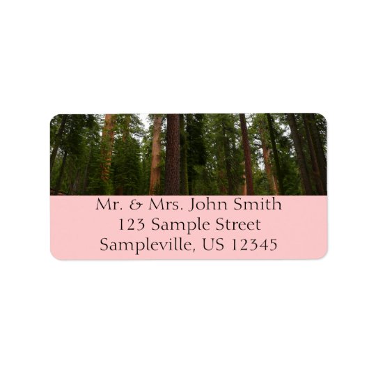 Mariposa Grove in Yosemite National Park Address Label