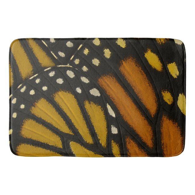 Mariposa Orange & Yellow Monarch Butterfly Wing Bath Mat (Front)