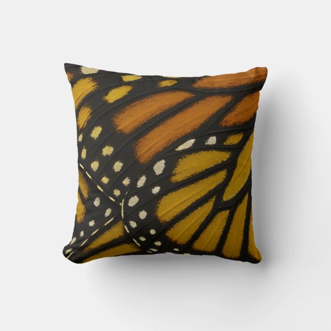 Mariposa Orange & Yellow Monarch Butterfly Wing Cushion (Front)