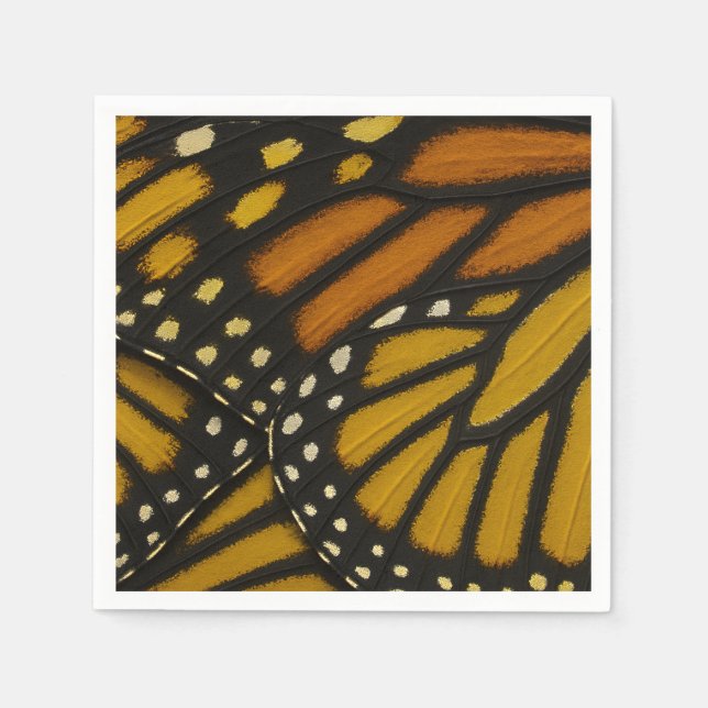 Mariposa Orange Yellow Monarch Butterfly Wing Napkin (Front)