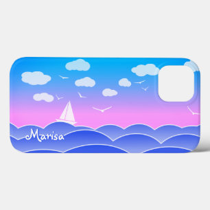 Marisa - Custom Name, Seascape Playful iPhone Case