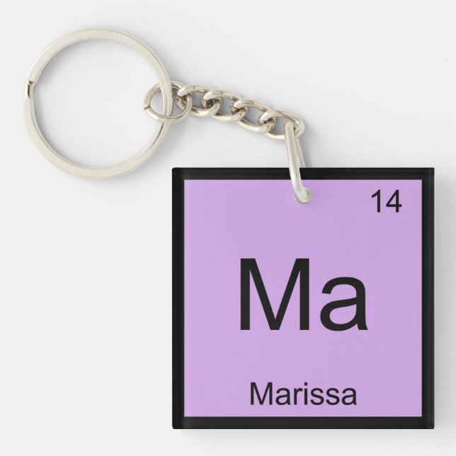 Marissa Name Chemistry Element Periodic Table Key Ring (Front)