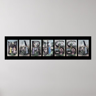 MARISSA Vintage Alphabet Letter Name Art Poster