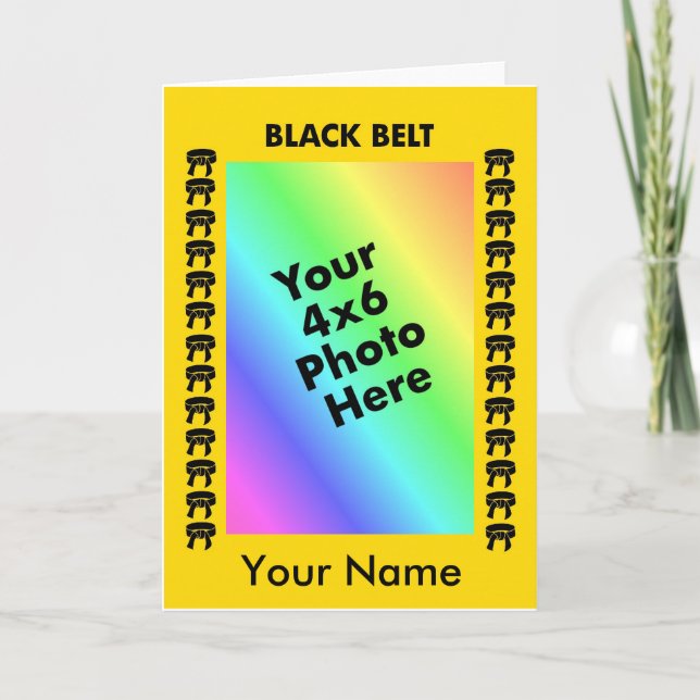 Marital Arts Black Belt Photo Mat Card (Front)