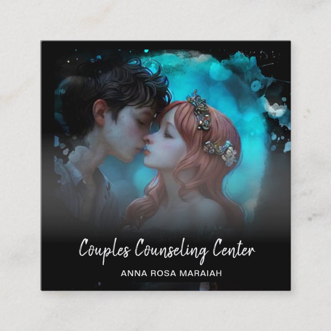 *~* Marital Couples Counseling AP55 Angels QR Square Business Card (Front)