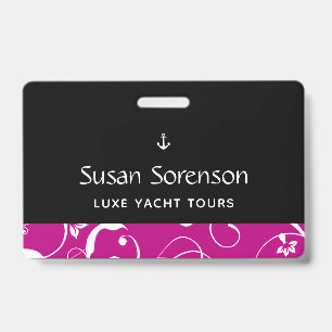 Maritime Anchor Pro Damask ID Badge