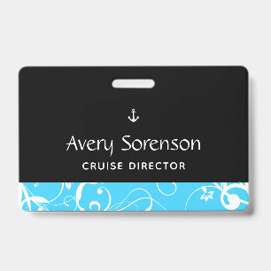Maritime Anchor Pro Damask ID Badge
