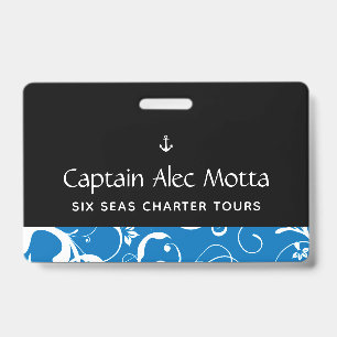 Maritime Anchor Pro Damask ID Badge
