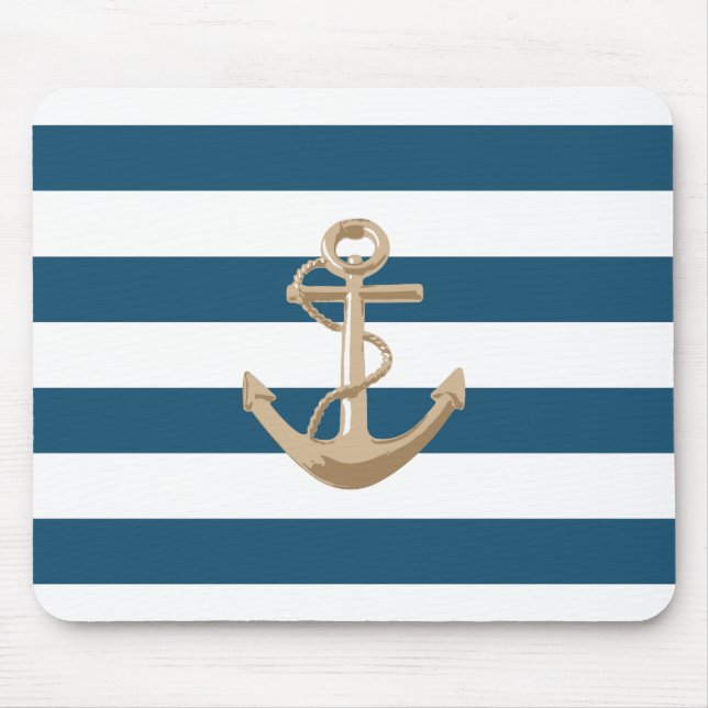 Maritime and Nautical with Anchor - Mousepad (Front)