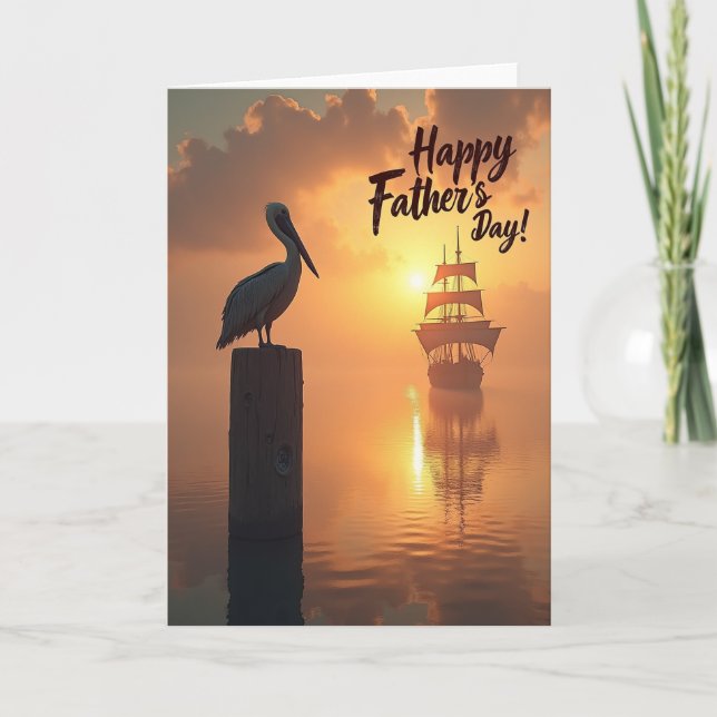 Maritime Fathers Day Sunset Card (Front)
