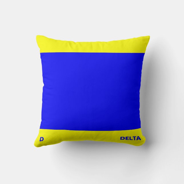 Maritime Flag D — Delta Cushion (Back)