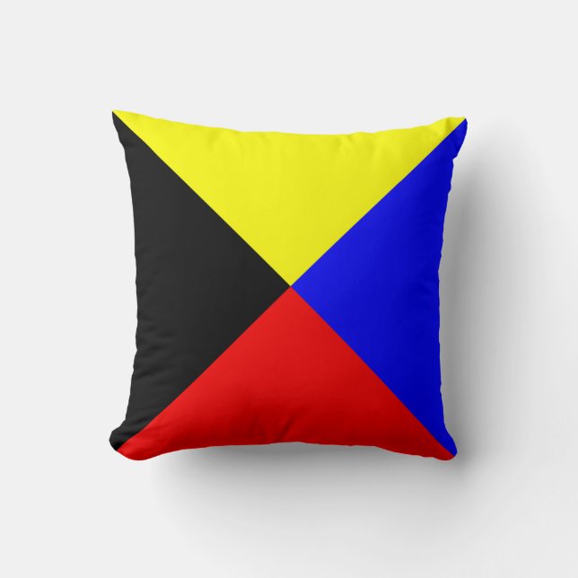 Maritime Flag Z — Zulu Cushion (Front)