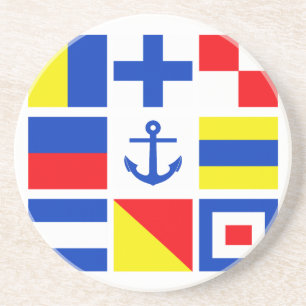 Maritime flags coaster