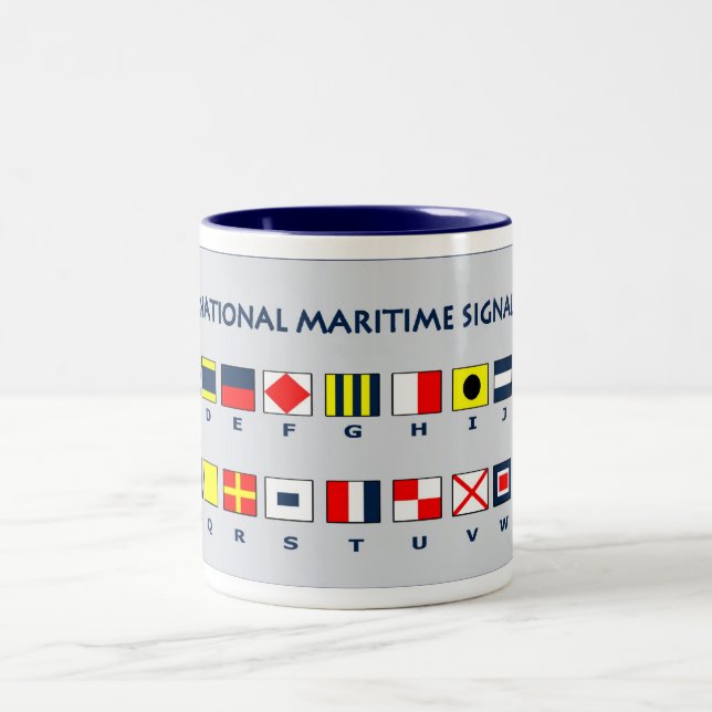 Maritime flags Two-Tone coffee mug (Center)