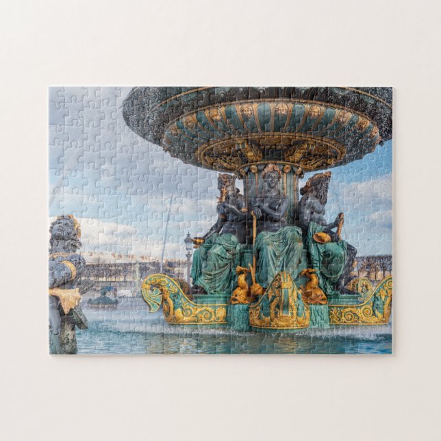 Maritime Fountain at place de la Concorde - Paris Jigsaw Puzzle (Horizontal)