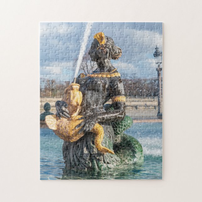 Maritime Fountain at place de la Concorde - Paris Jigsaw Puzzle (Vertical)