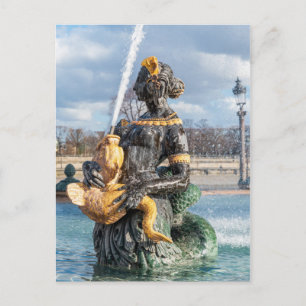 Maritime Fountain at place de la Concorde - Paris Postcard