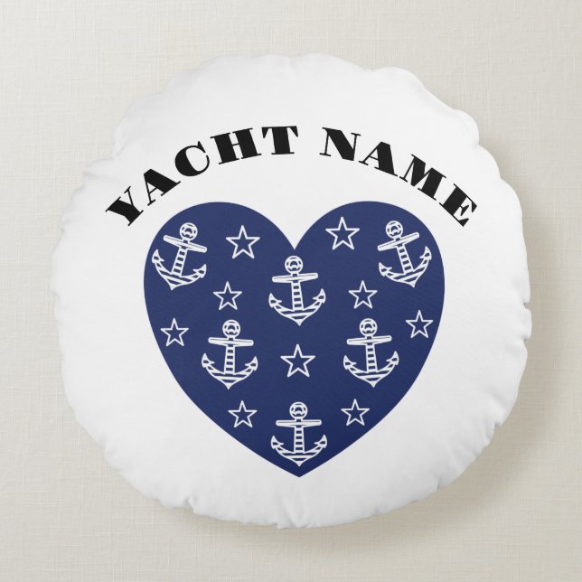 Maritime Heart T-Shirt Throw Pillow (Front)
