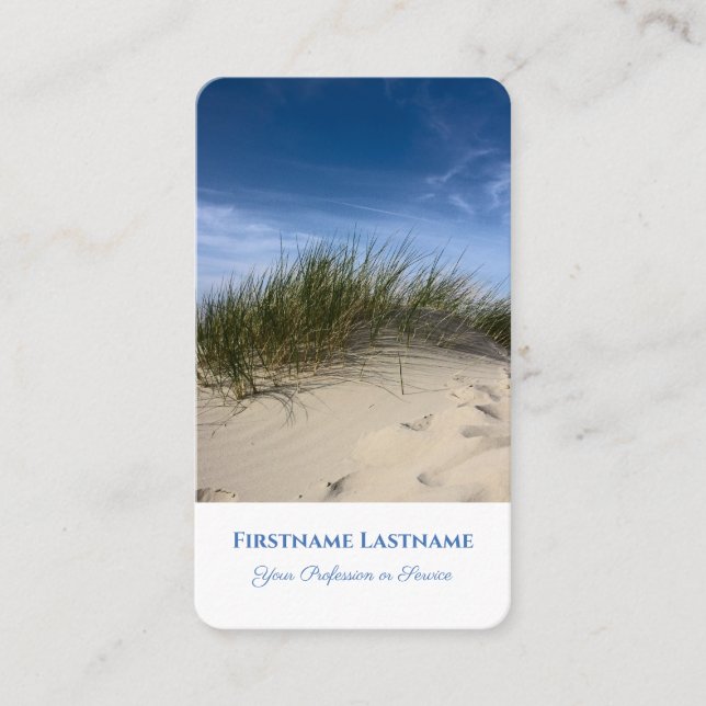 Maritime holiday tour sand dune travel agent style business card (Front)