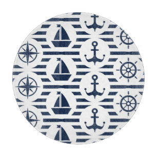 Maritime In Blue Pattern Cutting Board