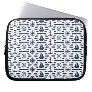 Maritime In Blue Pattern Laptop Sleeve