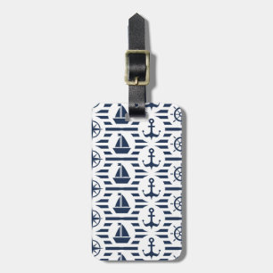 Maritime In Blue Pattern Luggage Tag