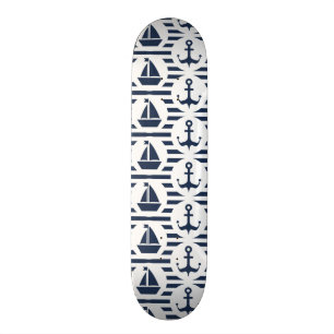 Maritime In Blue Pattern Skateboard