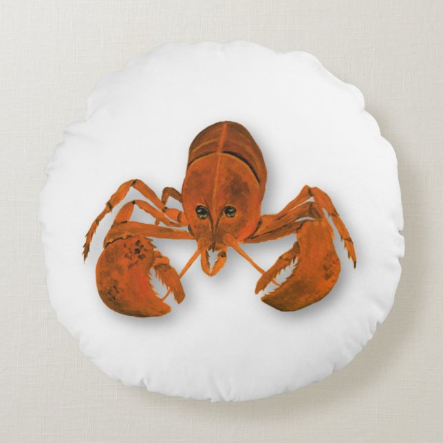 Maritime Lobster Round Cushion (Front)