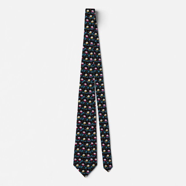 Maritime Marvels: Red and Yellow Sea Adventure  Tie (Front)