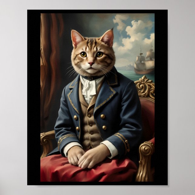 Maritime Meow Sticker  Poster (Front)