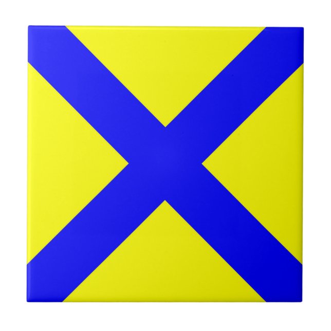 maritime nautical alphabet number five symbol flag tile (Front)