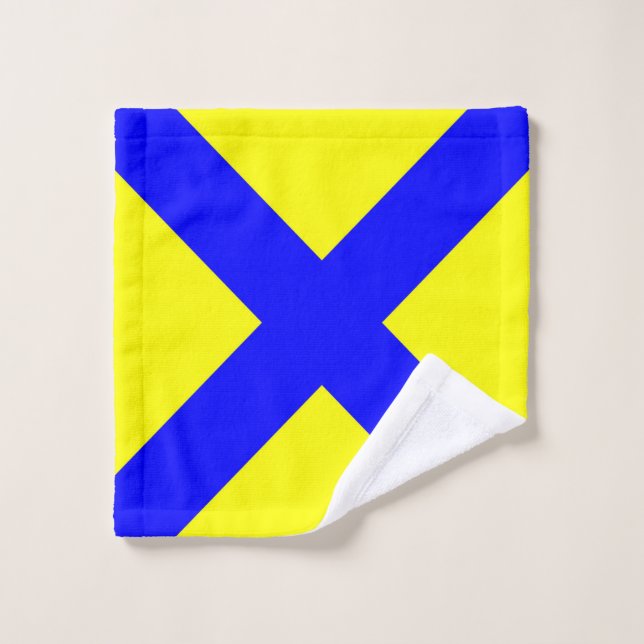 maritime nautical alphabet number five symbol flag wash cloth (Wash Cloth)