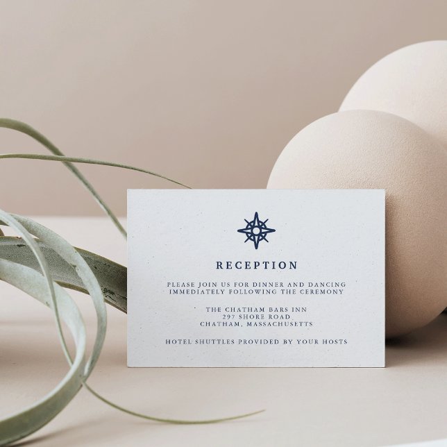 Maritime | Nautical Compass Wedding Reception Card (Creator Uploaded)