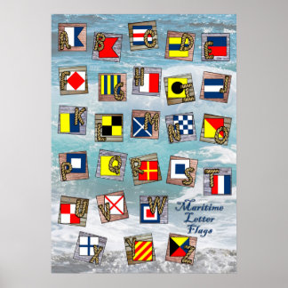 Maritime Nautical Letter Flags Poster