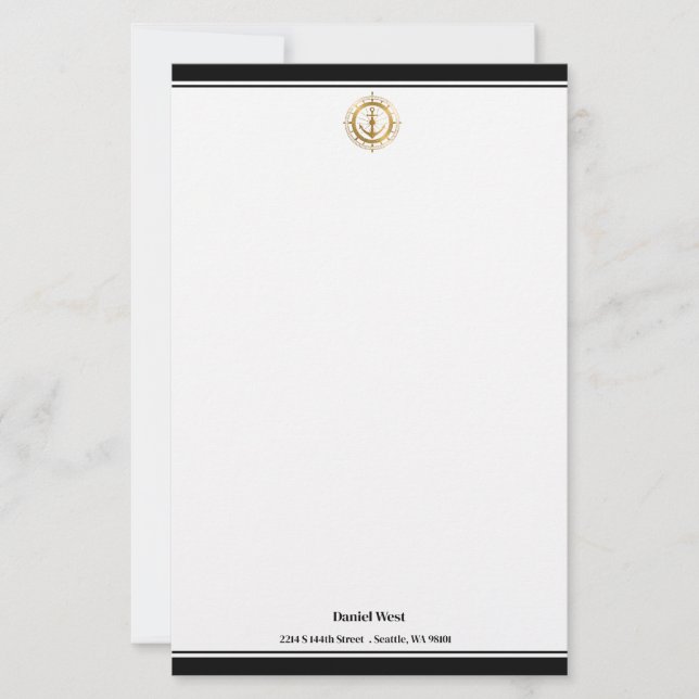 Maritime Print Custom Stationery Paper (Front)