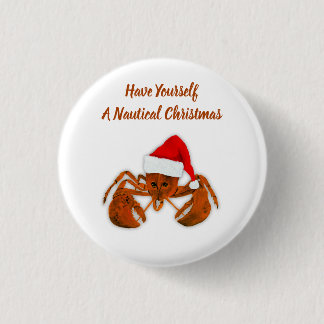 Maritime Santa Lobster 3 Cm Round Badge