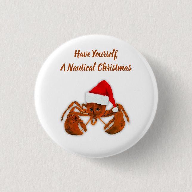 Maritime Santa Lobster 3 Cm Round Badge (Front)